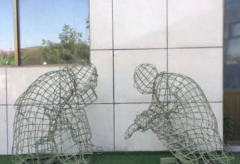 益陽鏤空對弈雕塑標準，廣場雕塑，鐵藝民俗人物雕塑供給