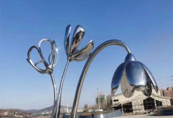 延邊百合花雕塑承接，城市裝飾，大型不銹鋼百合花雕塑公司