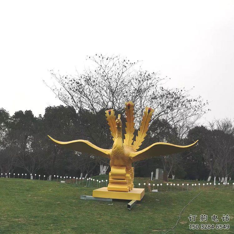 長春鳳凰雕塑選用，美陳雕塑，鑄銅鳳凰雕塑工藝廠家