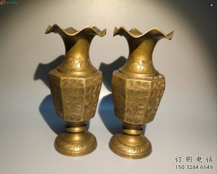 南通花瓶雕塑定價，鑄銅工藝，銅花瓶雕塑制作廠家