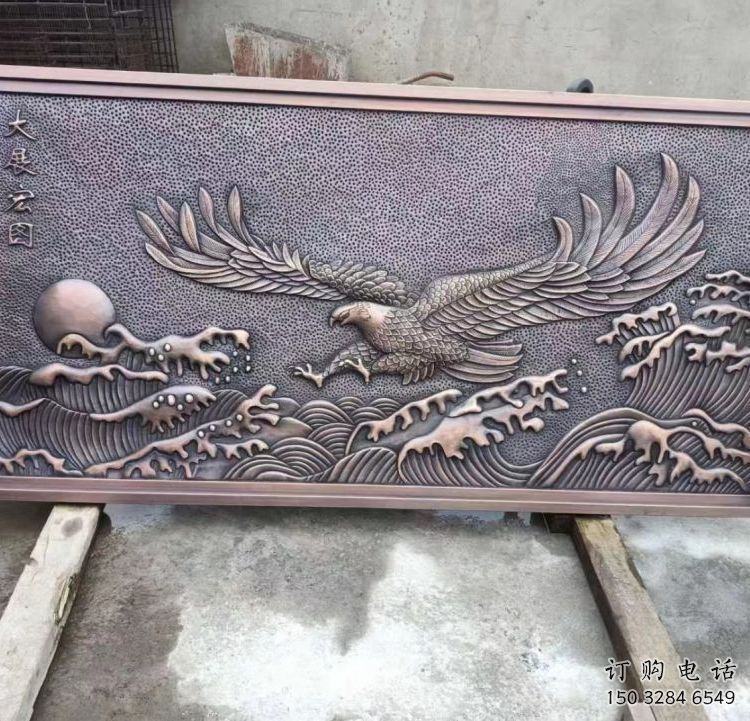 贛州老鷹浮雕訂做，景區(qū)雕塑，鍛銅動(dòng)物浮雕定價(jià)