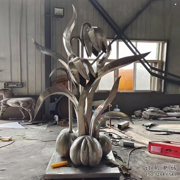 隆德木棉花雕塑制造商，城市雕塑，不銹鋼木棉花雕塑廠家