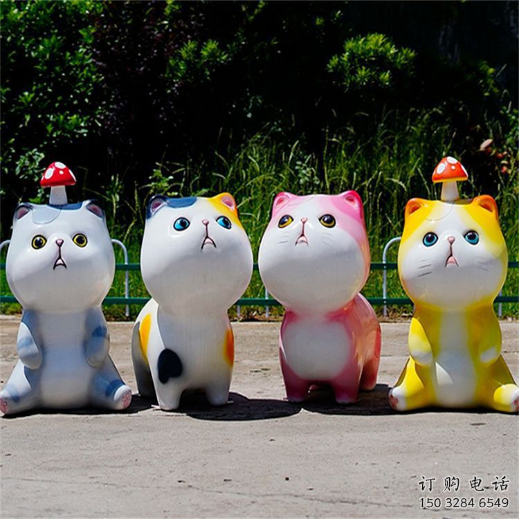 涇源房地產貓咪雕塑，仿古動漫雕塑，公園動物制造