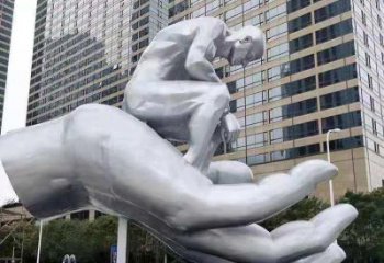 上饒沉思者雕塑，景觀雕塑，手托人物雕塑廠家提供