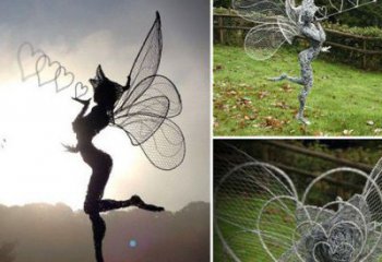 朝陽小精靈雕塑，抽象卡通雕塑，美陳人物擺件