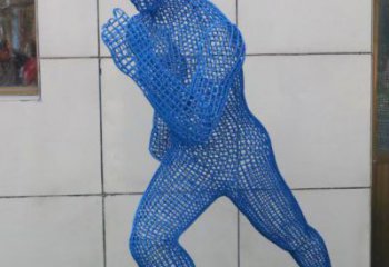 烏海鏤空跑步雕塑，標識雕塑，烤漆鐵藝人物雕塑優選