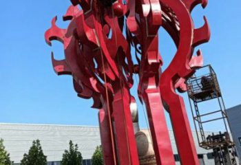 涇源火球雕塑，精神堡壘火球雕塑落地展示