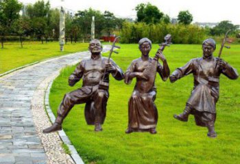 平羅拉二胡雕塑點擊，景觀雕塑，別墅民俗人物雕塑供求