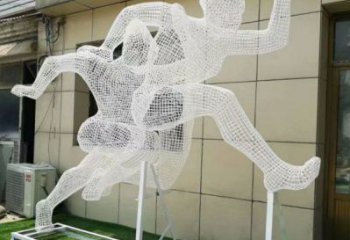西吉鏤空健兒雕塑制造，校園雕塑，金屬鐵藝人物雕塑展品