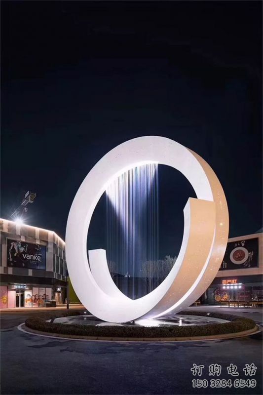 棗莊圓環(huán)噴泉雕塑，水景藝術原理，水景圓環(huán)雕塑廠家