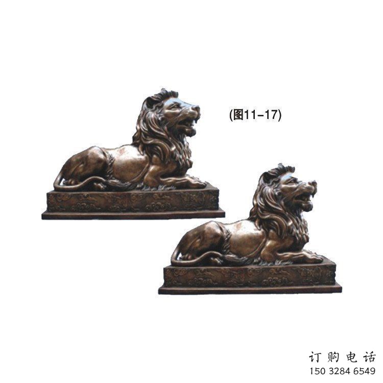 濟寧公園獅子雕塑供求，景觀雕塑，鑄銅趴獅雕塑優選