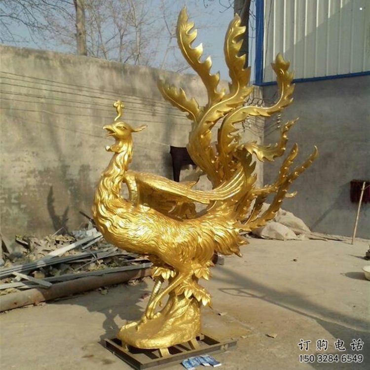 日喀則鳳凰雕塑廠家，鍛造工藝，銅鳳凰雕塑廠家承接