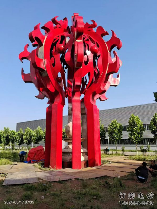 阿勒泰火球雕塑，精神堡壘火球雕塑落地展示