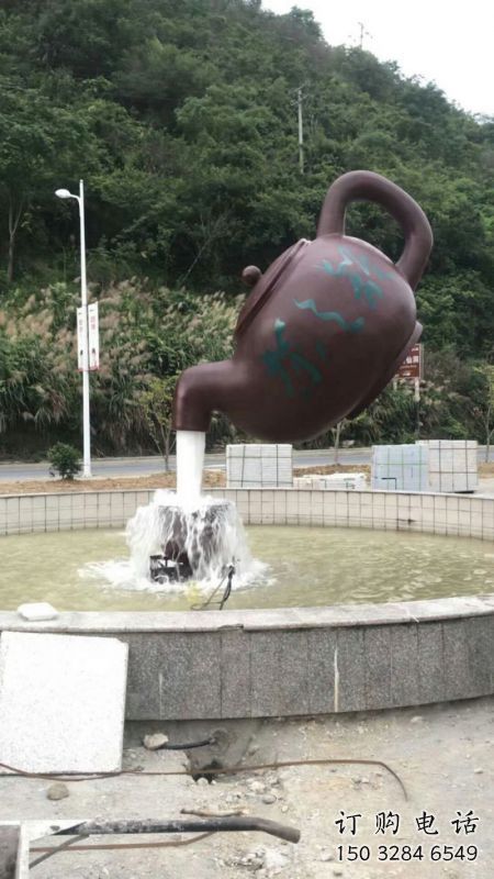 區(qū)小區(qū)天壺標志雕塑，多彩藝術，天壺雕塑生產(chǎn)廠家