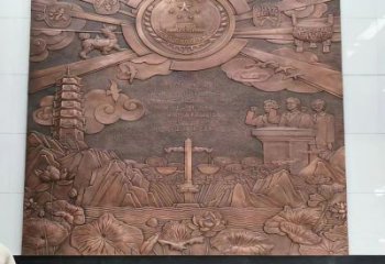 呂梁大門口校徽雕塑