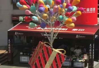 榆林氣球樹雕塑承接，美陳雕塑，玻璃鋼氣球樹雕塑制造