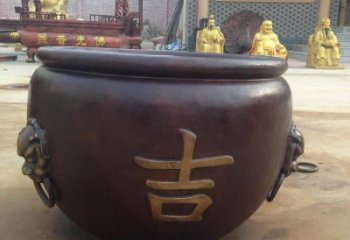 阿里吉字銅缸雕塑-青銅鑄造