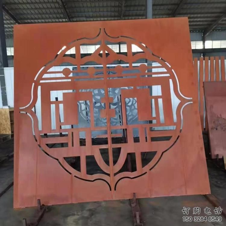 紹興鏤空景墻雕塑，耐候鋼鏤空工藝設計