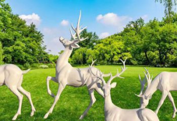 怒江梅花鹿雕塑定價，景觀概念，玻璃鋼梅花鹿雕塑預定