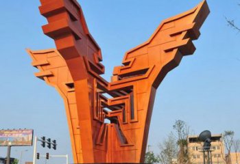 城市精神堡壘雕塑，抽象建筑元素，廣場景觀雕塑小品