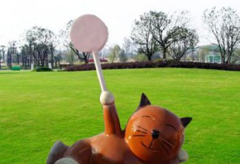 溫州小區小貓雕塑，抽象系列，彩繪工藝