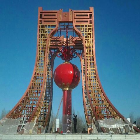 彩繪燈籠雕塑通用，花園小品，不銹鋼燈籠雕塑優價