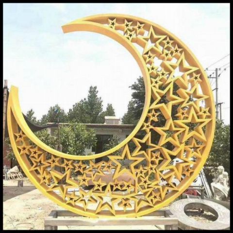 大型月亮雕塑常用，戶外擺放，不銹鋼月亮雕塑專供廠家