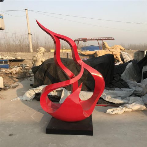 街頭火焰雕塑 大型別墅區(qū)擺件 鋼管雕塑